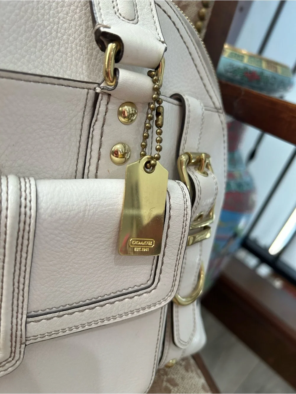 COACH Y2K Large leather Miranda Satchel White / Gold Hardware